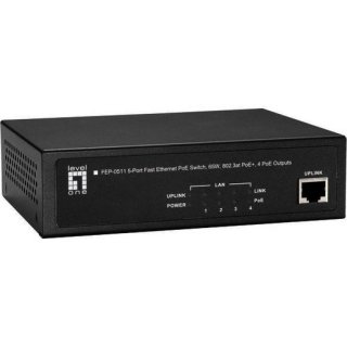 LevelOne FEP-0511 5-Port Fast Ethernet PoE Switch, 65W,...