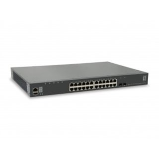 LevelOne GTL-2891 28-Port Stackable L3 Managed Gigabit Switch, 2 x SFP+ 10-Gigabit, 1 x Module Slot 10-Gigabit