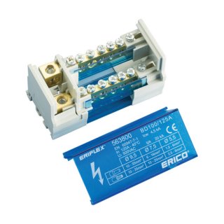 nVent ERIFLEX BD-100-125AL BD Zweipoliger Verteilerblock, 100 / 125 A, 1 Line Side Connection(s), 14 Load S
