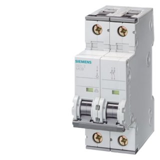 Siemens 5SY4210-7 Leitungsschutzschalter, 400 V, Icn: 10 kA, 2P, Icu: 20 kA, C-Char, In: 10 A