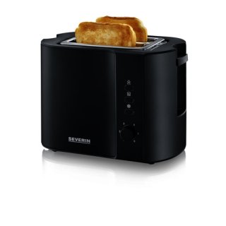 Severin AT9552 Automatik-Toaster, ca. 800 W, 2 Scheiben, integrie, Edelstahl  / schwarz-matt lackiert