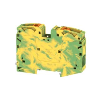 Weidmüller A2C 35 PE Schutzleiter-Reihenklemme, PUSH IN, 35 mm², 1000 V, Anzahl Anschlüsse: 2, grün / gelb, orange