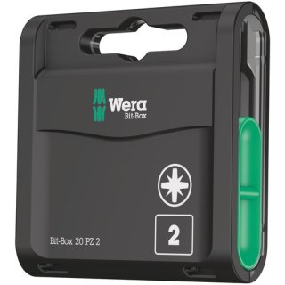 Wera 5057760001 Bit-Sortiment, Bit-Box 20 PZ 2, 20-teilig