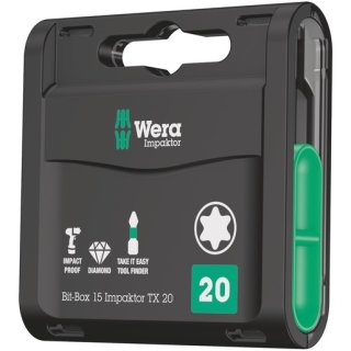 Wera 5057772001 Bit-Sortiment, Bit-Box 15 Impaktor TX 20,...