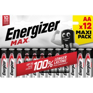 Energizer MAX AA (12 Stk.) Max Mignon (AA) 12 Stück BR; Plastikfrei