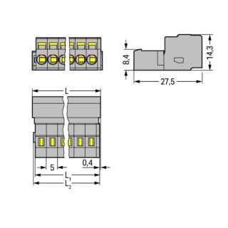 WAGO GmbH & Co. KG 231-615 1-Leiter-Stiftleiste;CAGE CLAMP®;2,5 mm²;grau