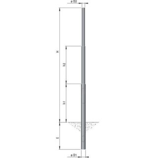 Albert 690069 =6m Stahlmast Typ Nr. 0069, 6000 mm, Zopf...