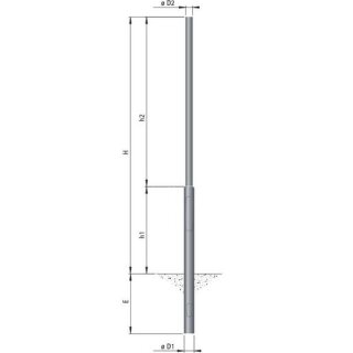 Albert 690025 Stahlmast Typ Nr. 0025, 3500 mm, Zopf 76 -...