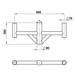 Albert 661009 Mastaufsatz schwarz Typ Nr. 1009 - 2-fach...