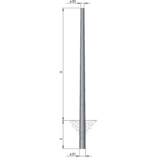 Albert 690046 Stahlmast Typ Nr. 0046, 4000 mm, Zopf 76 -...