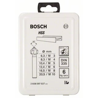 Bosch Professional 2608597527 Kegelsenker-Set, 6-tlg.