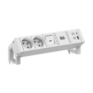 BACHMANN 9023209 DESK 2 white 2xUTE 1xSchalter 1xUSB A/C...