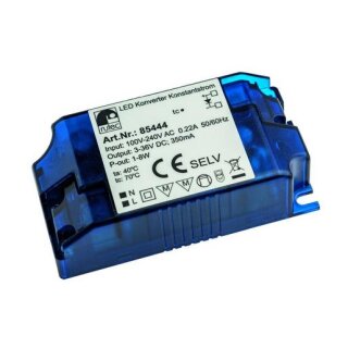RUTEC 85444 LED Konverter 350mA 1W-8W 3-36V 100-240V AC...