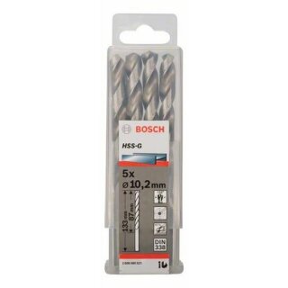 BOSCH 2608585523 Metallbohrer HSS-G, DIN 338, 10,2 x 87 x...