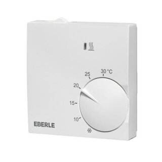 Eberle RTR-S 6202-1 Polarweißer Raumregler extra flach, 5-30C, AC 230V, 1Öffner, 5 A, E