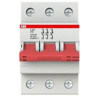 ABB E203/25G E203/25G Trennschalter 3P,25A,Schaltgriff grau