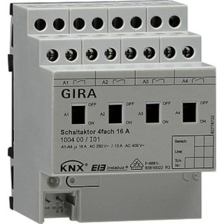 GIRA 100400 Schaltaktor 4f 16 A Hand KNX REG