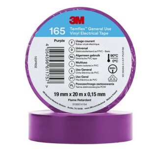 3M 165PR5E 3M Temflex Vinyl-Isolierband 165, Violett, 19...