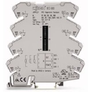 Wago 857-800 Temperaturmessumformer für RTD-Sensoren;Strom- und Spannungsausgangssignal;Konfiguration per DIP Schalter;lichtgrau