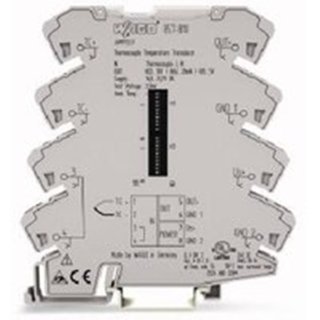 Wago 857-810 Temperaturmessumformer für Thermoelemente;Strom- und Spannungsausgangssignal;Konfiguration per DIP Schalter;lichtgrau