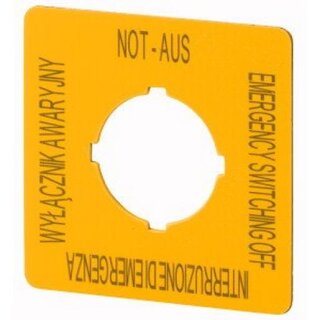 Eaton Electric M22-XYK15 Schild, NOT-HALT, H x B = 50 x...