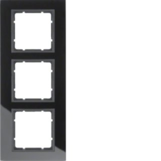 Berker 10136616 Rahmen 3fach B.7 Glas schwarz