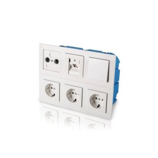 f-tronic HW60 HW Gerätedose massiv HW60, 6-fach, 6x...