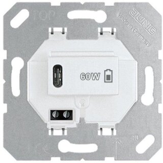 JUNG USB PD60 C WW USB-Ladegerät PD, 1 x Typ C, alpinweiß