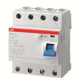 ABB F204 A-80/0.03-L F204A-80/0,03L FI-Schutzschalter 4P,Typ A,80A,30mA,N links