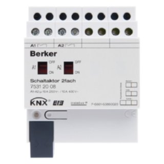 Berker 75312008 Schaltaktor 2F 16A Sß Hd Sta REG KNX