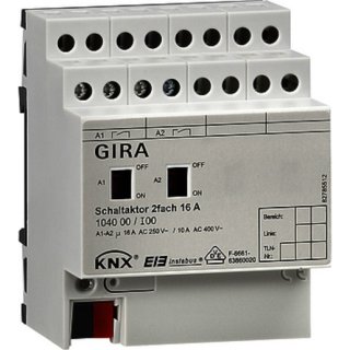 GIRA 104000 Schaltaktor 2f 16 A Hand KNX REG